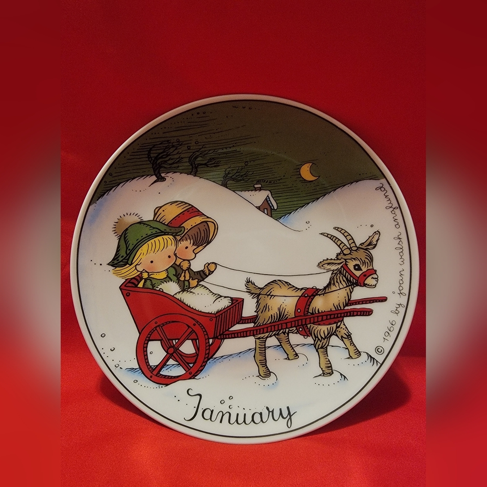 Joan Walsh Anglund January Decorative Plate Vintage 1966 West Germany 7.5” W